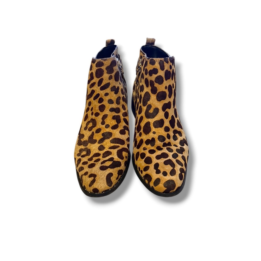 Steven by Steve Madden Chavi-L Booties Womens 7 Leopard Calf Hair Ankle Boots - Picture 2 of 10